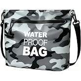 BLUEVER Waterproof Shoulder Bag with Airtight Zipper, Lightweight Dry Bag with Adjustable Strap for Beach, Swimming, Travel a