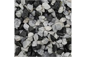PEAK PAVING Black Ice Chippings Decorative Aggregates Slate Chippings Garden Gravel 20mm 20 Kg