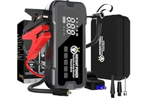 NASSBOARDS Instant Power Jump Starters - Jump Starter Power Pack and Air Compressor 4000 Amp 12 Volt - Portable Jump Starter Power Pack, Car Battery Jump Start 12-Volt Power Bank, 150PSI for Cars Vans Motorbikes