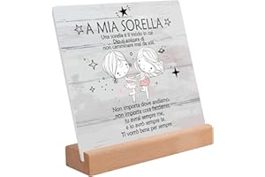 PRSTENLY Regalo Sorella, Placca Acrilica Idee Regali per Sorella Donna Compleanno Festa della Mamma Natale