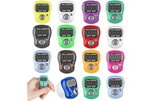 IWILCS 15 Stück Fingerzähler, Mechanischer Handzähler, Mini Finger Counter, Rundenzähler Zähler Mini Golf mit Metallschlaufe für Inventur Messen Training Schule (Zufällige Farbe)