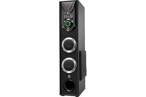 UIC Dj Mini-80W 5.25 Inch Single Bluetooth Party Subwoofer Floor Standing Speaker 3 Inch Dual Satellites with Extreme Bass Mic Slot Aux USB Fm & Remote Control Black (UIC-TWR-5103)