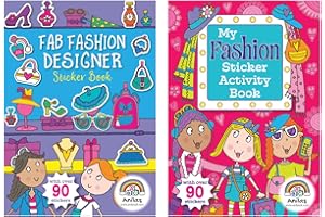 ANILA'S Anilas Girls Fun Fashion Sticker Books (Perfect for Girls Ages 4-8)