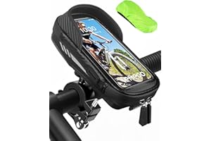 LEMEGO Support Telephone Velo Moto Etanche Sacoche Guidon Vélo VTT Rotation 360 Ecran Tactile pour Smartphone 4.7-7 Pouces avec Housse de Pluie Porte Téléphone Vélo Moto Trottinette Cyclisme