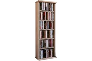 VCM CD Regal Holz Vetro | platzsparender CD Schrank mit Glastüren für 150 CDs oder 65 DVDs | Maße: H. 92 x B. 31 x T. 18 cm | Elegantes DVD Regal stehend | Blu ray Regal | CD Regal Sonoma-Eiche