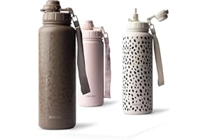 MAMEIDO Borraccia Termica con Cannuccia 1,2 l, Termo Isolata senza Perdite, Thermo per Bevande Calde, Senza BPA, Borracce Termiche Inox Palestra (Wild Allure)