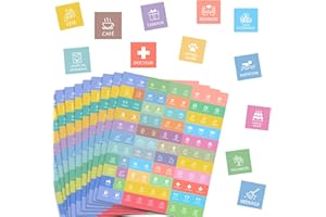 COLOFALLA 990 Pièces Autocollants de Planification en Français (10 Feuilles) Stickers Organisation Pour Calendriers Agendas Carnets de Notes Bullet Journal