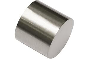 GARDINIA Remates para barras de cortina, 2 piezas, Serie Chicago, Diámetro 20 mm, Metal, aspecto acero inoxidable