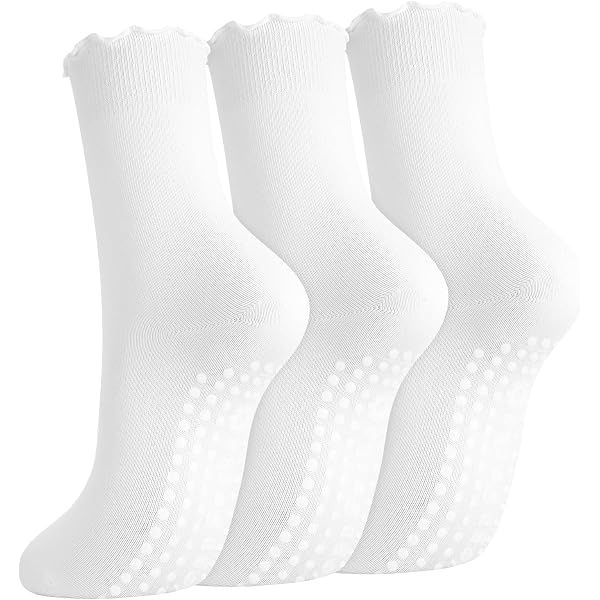 3 Paar Damen Anti-Rutsch-Socken – Für Yoga, Pilates, Fitness, Mit Silikon-Griffpunkten, Atmungsaktiv, Einheitsgröße
