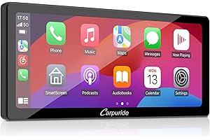 Carpuride Bezprzewodowe przenośne radio samochodowe Carplay & Android, ekran dotykowy 10,3 cala 1080p, Mirror Link, GPS, Siri, FM