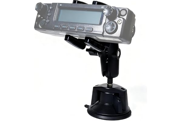 HYS Avtagbart monteringsfäste för CB och Ham Mobile Radio transceiver skärm, minihållare för CB-radio, robust sugkopp för instrumentbräda eller vindruta (4H25+X11)