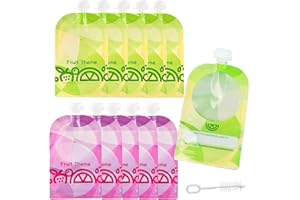 EASYLAVIE Lot de 10 Gourde Compote Reutilisable 150ml Pochette Gourdre Réutilisable Aliments pour bébés purées et smoothies