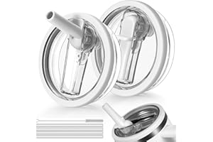 PADONCO 2 PCS 40oz Flip Straw Leak Proof Cup Lid forStanley H2.0 Quencher, Lid Replacement 40 oz forStanley Cup Accessories ProTour, Spill Proof StrawCover for Stanley Accessories (White)