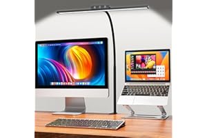 EppieBasic Desk Lamp, Bright LED Desk Lamp With Clamp, Eye-Caring Architect Desk Light For Home Office, 12W Overhead Office Lighting with 4-Color&Brightness, Modern Task Table Lamp for Work Study Read