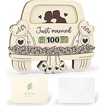 Felicitación Tarjeta De Boda 3D Pop-Up Con Coche De Novios - Tarjeta De Felicitación Romántica Para Bodas, Tarjeta Regalo Emergente Para Recién Casados, Compromiso O Aniversario - Incluye Sobre Tarjeta Boda