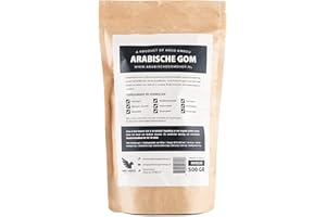 ARGO AMROU Gummi arabicum / Akazie - Gramm - Pulver (92% Faser - 100% Bio - Gute Darmflora / Verdauung - Behebt Reizdarm - Bindemittel - Präbiotika - Ballaststoffe - Entzündungshemmer) (500)