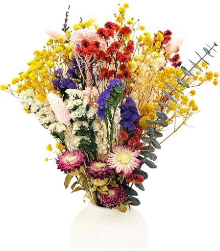 Bouquet De Marguerites Séchées Jaunes - 50 Tiges, Fleurs Naturelles Préservées - Décoration Maison, Bureau, Mariage