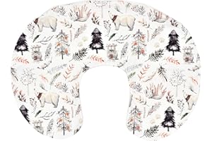 Yolispa Breastfeeding Pillow Cover U Shaped Nursing Pillow Cover Learning Sit Pillow Detachable Washable Nursing Pillow Slipcover for Breastfeeding Moms