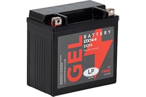 LP BATTERIES LANDPORT Batterie LTX14-4 Gel 12V 14Ah kompatibel für BMW R1200 GS, Honda GL VT ST, Kymco Xciting, Piaggio Beverly, MP3, X7 X8, Suzuki Burgman