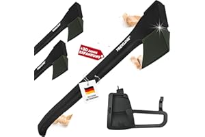 TREKLINE Spaltaxt, Spalthammer [ ErgoFiber™ - Glasfaserverstärkter Griff ] MilitaryCast, Inklusive Klingen-/Transportschutz, Antihaftbeschichtet, Hochwertige Stahl-Klinge [96cm; 2.6kg]