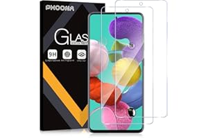 Phoona Ochraniacz ekranu do Samsung Galaxy A51 4G / 5G, 2 sztuki szkła hartowanego, ochraniacz ekranu do Samsunga A51, twardość 9H, bez pęcherzyków, odporna na zarysowania (6,5 cala)