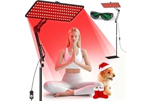 Morfone Red Light Infrared Lamp for Body Face - Tri-Wavelength (660nm, 850nm, 940nm) Infrared Light Lamp Large Panel with Adjustable Stand, Protective Glasses for Home Use, Gift for Women Girls