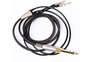ABLET Cavo di ricambio compatibile con Hifiman Sundara, Arya, Ananda, HE4XX, HE-400i (versione con doppio connettore da 3,5 mm), cuffie da 3,5 mm, da 6,35 mm a doppio connettore jack maschio da 3,5 mm