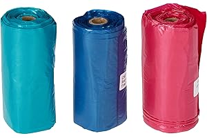 TRIXIE Sacs ramasse crottes, 3 rouleaux de 15 sacs, assortis, chiens