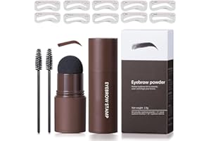 HZZYJ Augenbrauen Stempel,Eyebrow Stamp Kit, Augenbrauenstempel Wasserdicht,10 verschiedene Augenbraue Schablonen Wasserdicht Lange Stick Form Stempel Stirn Anhaltende Natürliche (Dunkelbraun)