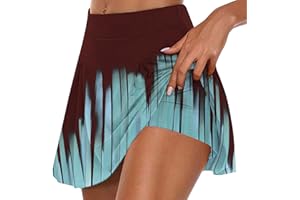 NSICBMNO Skorts for Women UK Summer Elastic Waist Tennis Skorts Skirts with Inner Shorts Lightweight Ladies Comfy Casual Stretchy Workour Shorts Baggy Athletic Golf Running Skirts Skorts