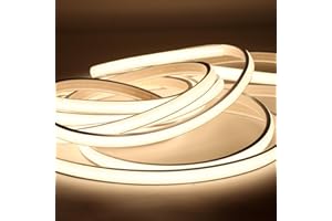 pcning 1M 2M 3M 5M 10M 20M Tira LED COB 220V con Enchufe, IP67 Etanche Luz Fita LED Flexible Strip para Interior Exterior (Blanco, 5M)