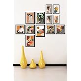 Dekolia 12 Par&ccedil;a Dekoratif Mdf Tablo Seti &Ccedil;er&ccedil;eve G&ouml;r&uuml;n&uuml;ml&uuml; DEKOLIADKJ061