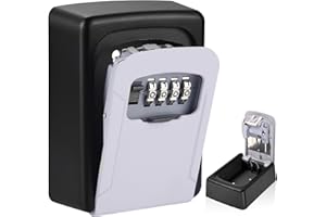 CDC DIGI Boite a Clefs avec Code à 4 Chiffres, Boîte à Clés Murale, Boite à Clefs étanche et Antirouille, Boîte à Clés Robuste, Alliage de Zinc, pour Maison Garage Airbnb, Gris