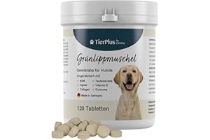 EXVITAL TierPlus Gelenktabletten für Hunde mit Grünlippmuschel, MSM, Ingwer, Chondroitin, Glucosamin und Teufelskralle angereichert. Hohe Fressakzeptanz, 120 Stück, Made in Germany