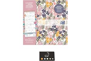BLUMIE SHOP Lot Calendrier Familial " Bien S'organiser " Septembre 2024 A Décembre 2025 + 1 Index Blumie (30 * 30 16 Mois Rose)
