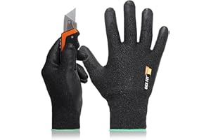 DEX FIT Cru553 Cut Resistant Gloves, 3D Comfort Stretch Fit, Power Grip, Durable Foam Nitrile, Smart Touch, Machine Washable, Lightweight