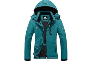 GEMYSE Femme Veste de Ski Imperméable de Montagne Manteau d'hiver Extérieur en Polaire Coupe-Vent avec Capuche
