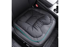 Ywooon Poduszka na fotel samochodowy do jazdy, komfortowa poduszka do siedzenia z pierza premium poprawiająca widoczność jazdy, skóra nappa, antypoślizgowa podkładka do siedzenia do samochodu,