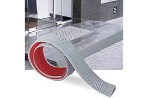 LANZLC Türschwellenrampen, 100x5.5x1.6cm Schwellenrampe Rollstuhlrampe, Auffahrrampe Gummirampe, Silikon Schneidbar Rampe Türschwelle, Übergangsprofil Selbstklebend für Türen, Einfahrten, Badezimmer