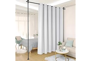 DAKEPOLE Raumteiler Paraventgestell Gardinenstange,178 cm x 317 cm Flexibel Verstellbarer Paravent ohne Vorhang, Ohne Bohren Raumtrenner, Sichtschutz für Wohnzimmer, Schlafzimmer oder Büro, Schwarz