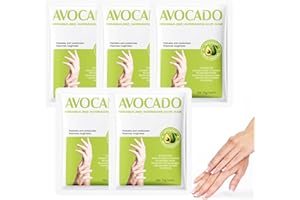 NURVIDIS 5 Paar Handmaske, Avocado Feuchtigkeitsspendende Handschuhe, Feuchtigkeitsspendende Handmaske Mit Vaseline, Peeling-Handmasken, Nährende Und Weichmachende Handpflege, Rejuvenating Hand Mask