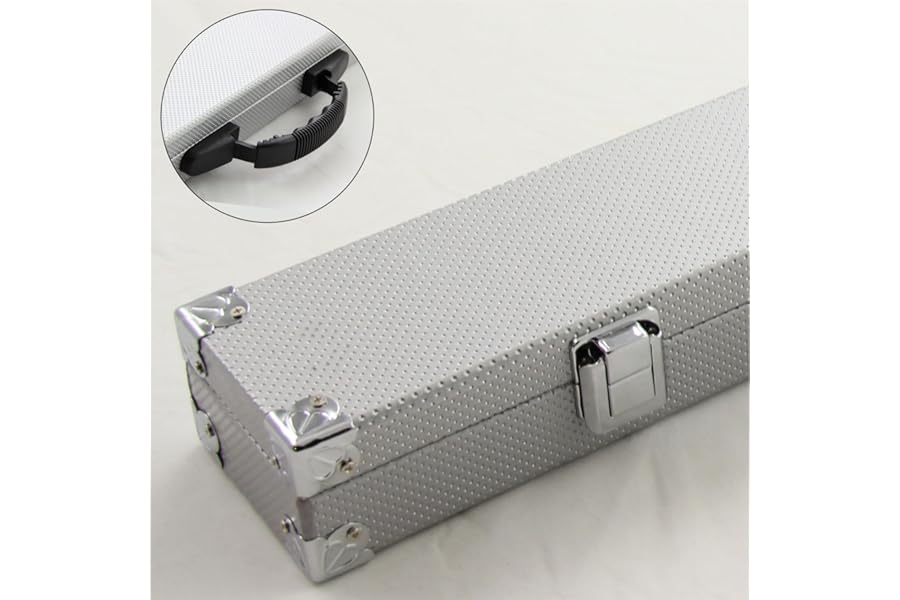 2pc SILVER Cue Case With Reinforced Corners for Snooker Pool Cue