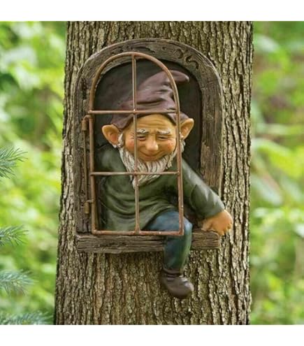 Générique Tree Face | Cute Resin Statue - Patio Wall Sculpture | Garden