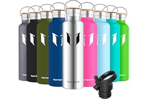 Super Sparrow Borraccia Termica - Bottiglia Termica Senza Perdite - 350ml/500ml/620ml/750ml/1L - Senza BPA Borracce Bambini - Per Scuola, Sport, Campeggio, Palestra, Ciclismo - Con 2 Tappi