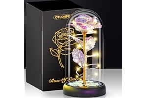 ‎OTLONPE Otlonpe Blumen Geschenke für Frauen, Ewige Glas Rose Geschenke für Weihnachts Valentinstag Muttertagsgeschenk, Rosen Geburtstagsgeschenk für Frauen Sie Mama Freundin Oma Frau Beste Freund, Regenbogen
