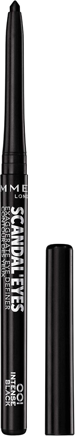 Rimmel London Scandal'eyes Exaggerate Eye Definer, Delineador de ojos automático, Tono 1 Negro