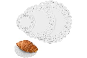 TWUTGAYW 300Pc Paper Doilies White Lace, 3 Sizes Doilies Paper Assorted for Wedding Party Birthdays, Round Paper Pad Cake and Card Decorations 11Cm 21Cm 26Cm
