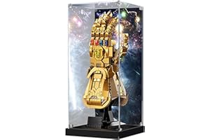 SWDZ Vitrine Acrylique Transparente pour Gant de Thanos Lego Infinity Gauntlet 76191, boîte de Rangement antipoussière pour Lego 76191 (Ensemble Lego Non Inclus) (19x16x36cm)