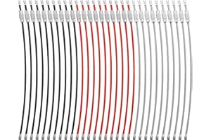 Yizhet Schlüsselanhänger, 30 Stück 150x2mm Edelstahl Draht Schlüsselring Kabelschleifen, Stahldraht Farbe Stahl Schlüsselringe Kabel, Metalldraht Keychains Kabel (3 Farben)