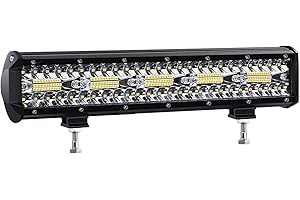 Kraumi Phare de Travail LED 320W 15'' Projecteur Voiture 12v 24v Etanche IP68 Spot Flood Feux Antibrouillard 32,000lm pour Camion Tracteur SUV Bateau